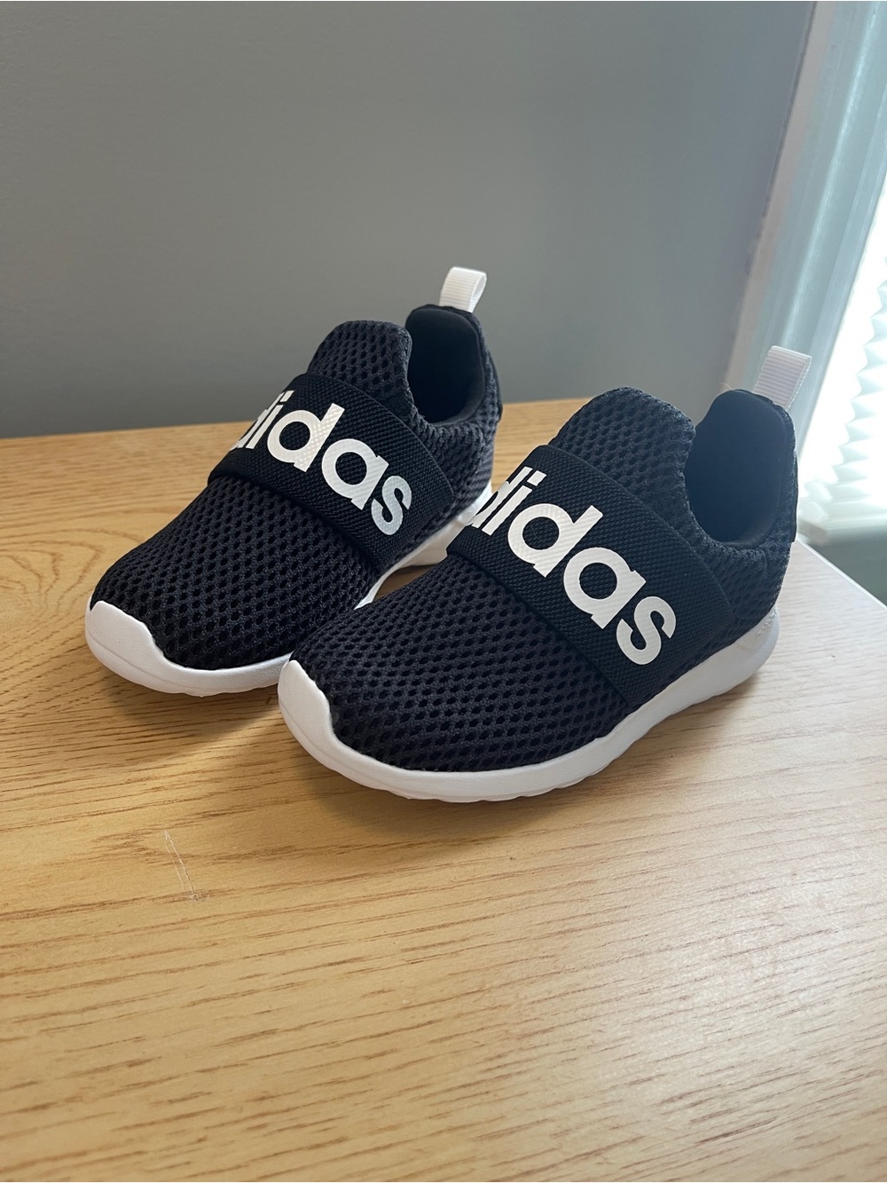 adidas Kids Black and White Slip-On Sneakers